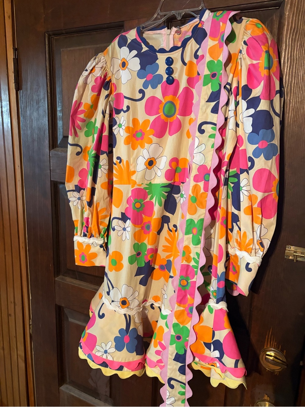 Girls Floral Ruffle Pajama Set - Multicolor